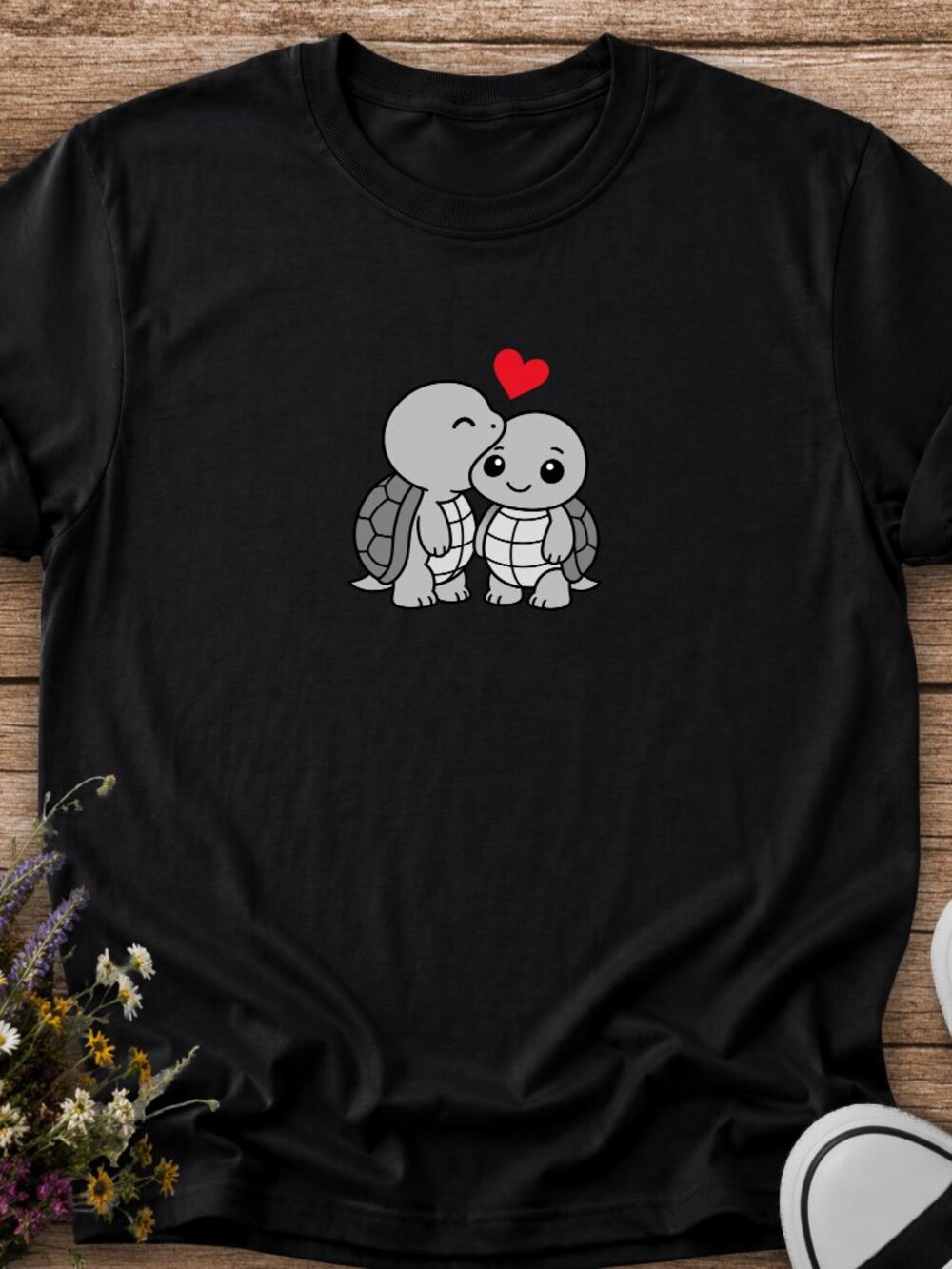 Turtle Eating Turtle With Love TShirt Graphic Tee Adult Unisex Funny Love Bite